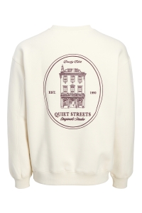 Jack and Jones JORNORREBRO EMB BACK SWEAT CREW NEC: antique white