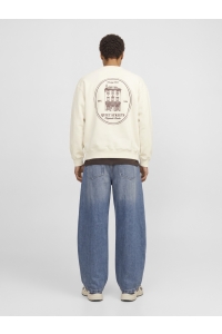 Jack and Jones JORNORREBRO EMB BACK SWEAT CREW NEC: antique white