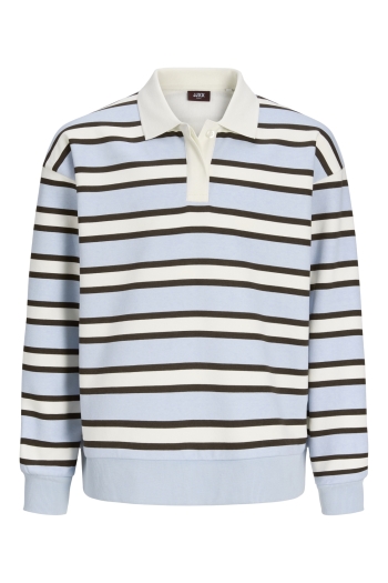 Jack and Jones  meisjes sweater skyway/vanilla ice / demitasse JXPALOMA LS STRIPE POLO SWT GRL