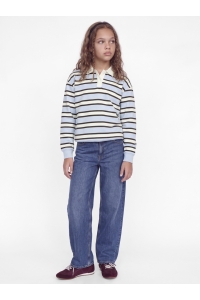 Jack and Jones JXPALOMA LS STRIPE POLO SWT GRL skyway/vanilla ice / demitasse