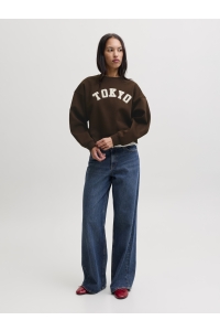 Jack and Jones JXTATUM TERRY PATCH CREW SWT demitasse/tokyo patch