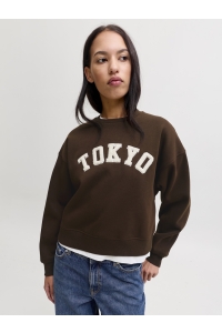 Jack and Jones JXTATUM TERRY PATCH CREW SWT demitasse/tokyo patch