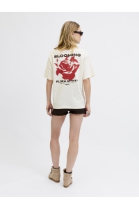 Jack and Jones JXMILLOW LOOSE SS TEE JRS STYDSS26 vanilla ice/blooming