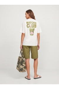 Jack and Jones JXMILLOW LOOSE SS TEE JRS STYDSS26 cloud dancer/matcha club