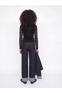 Jack and Jones JXMINNA MESH GLITTER HEIGH NECK WVN: black