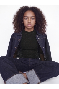 Jack and Jones JXMINNA MESH GLITTER HEIGH NECK WVN: black