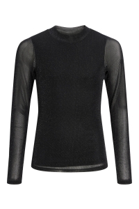 Jack and Jones JXMINNA MESH GLITTER HEIGH NECK WVN: black