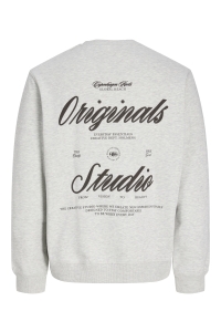 Jack and Jones JORNORREBRO TYPO BACK SWEAT CREW NE: white melange/aw 26