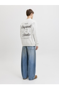 Jack and Jones JORNORREBRO TYPO BACK SWEAT CREW NE: white melange/aw 26