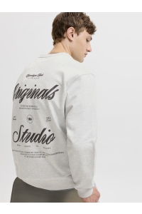 Jack and Jones JORNORREBRO TYPO BACK SWEAT CREW NE: white melange/aw 26