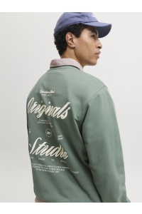 Jack and Jones JORNORREBRO TYPO BACK SWEAT CREW NE: laurel wreath/aw 26