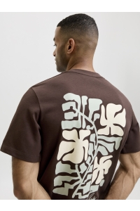 Jack and Jones JCOABSTRACT FLOWER BACK PRINT TEE S: java