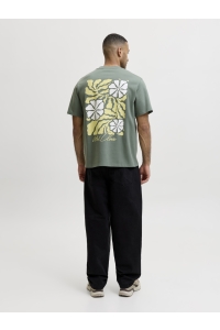 Jack and Jones JCOABSTRACT FLOWER BACK PRINT TEE S: laurel wreath