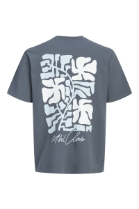Jack and Jones JCOABSTRACT FLOWER BACK PRINT TEE S: turbulence