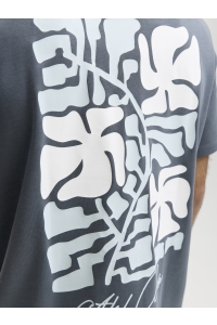 Jack and Jones JCOABSTRACT FLOWER BACK PRINT TEE S: turbulence