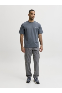 Jack and Jones JCOABSTRACT FLOWER BACK PRINT TEE S: turbulence