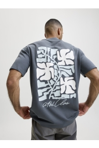 Jack and Jones JCOABSTRACT FLOWER BACK PRINT TEE S: turbulence