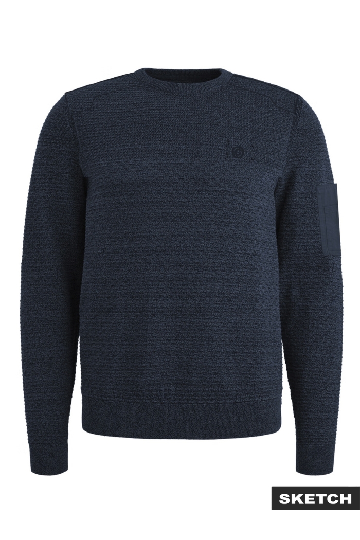 Jack and Jones JCOLEAGUE KNIT CREW NECK SMU outer space/with black