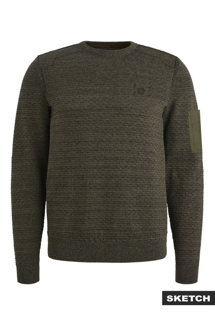 Jack and Jones JCOLEAGUE KNIT CREW NECK SMU dusty olive/with black
