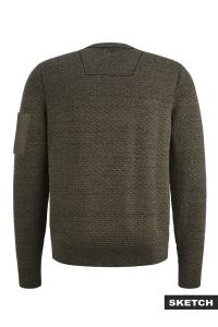 Jack and Jones JCOLEAGUE KNIT CREW NECK SMU dusty olive/with black