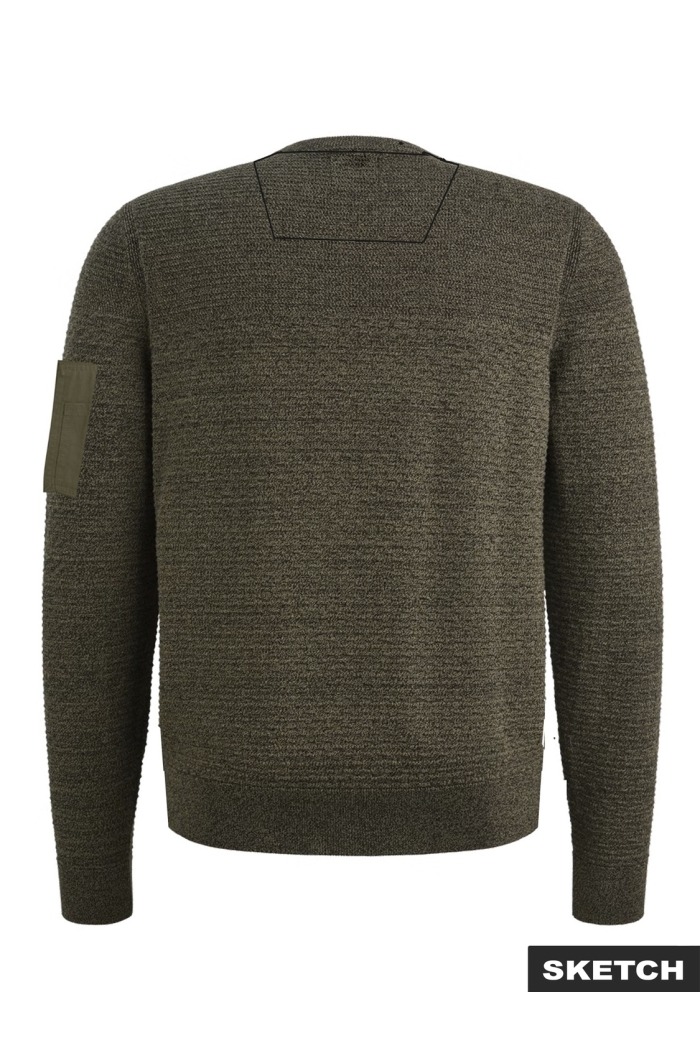 Jack and Jones JCOLEAGUE KNIT CREW NECK SMU dusty olive/with black