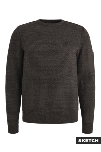 Jack and Jones JCOLEAGUE KNIT CREW NECK SMU chocolate torte/with black