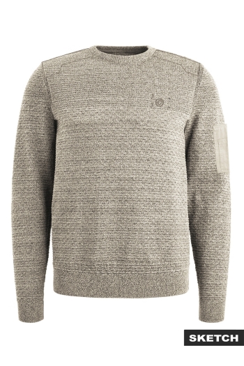 Jack and Jones  heren pullover dove/with black JCOLEAGUE KNIT CREW NECK SMU