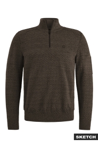 Jack and Jones JCOLEAGUE KNIT HIGH NECK SMU chocolate torte/with black
