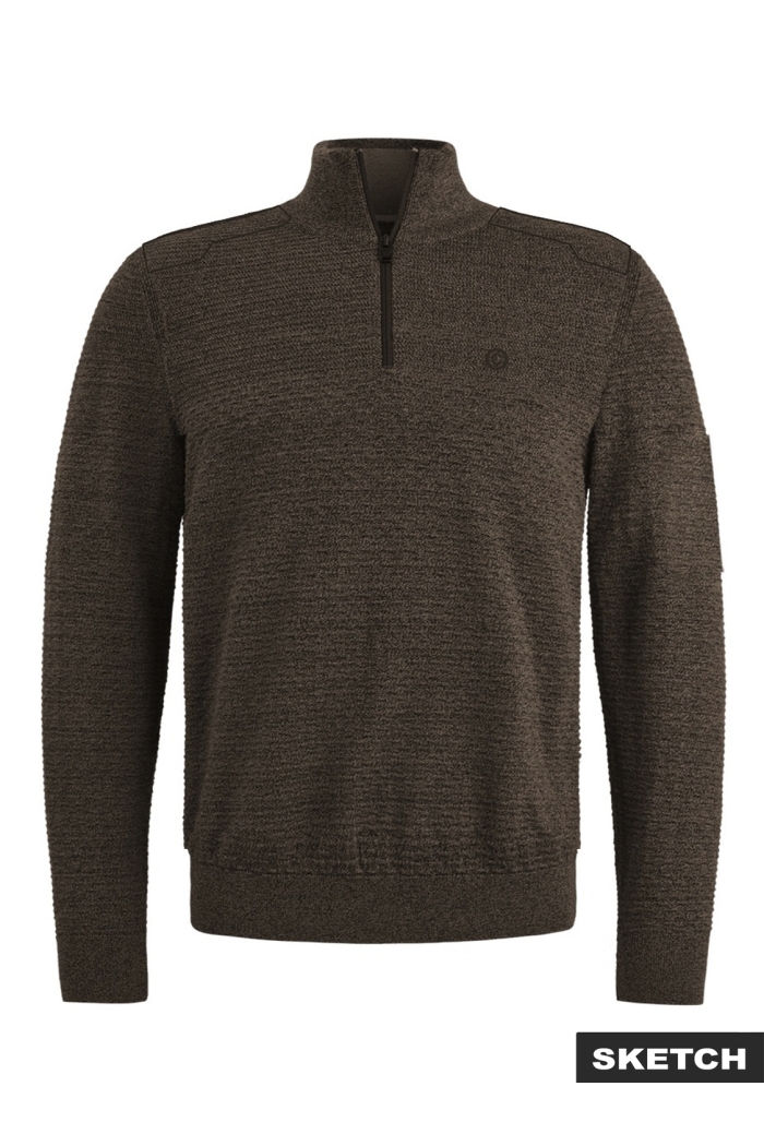 Jack and Jones JCOLEAGUE KNIT HIGH NECK SMU chocolate torte/with black