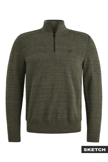 Jack and Jones  heren pullover dusty olive/with black JCOLEAGUE KNIT HIGH NECK SMU