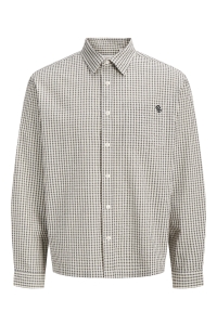 Jack and Jones JORMENTON SEERSUCKER SHIRT LS STYD cloud dancer/checks