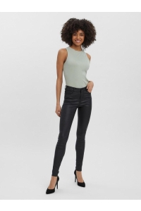 Vero Moda VMSEVEN NW SS SMOOTH COATED PANTS N black/coated
