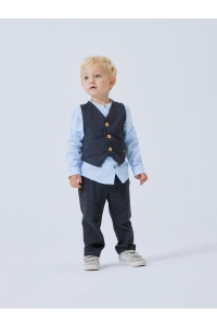 NAME IT MINI NMMROBINO VEST UNB dark grey melange