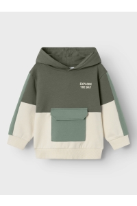 NAME IT MINI NMMOALLER NREG SWEAT WH BRU tea leaf