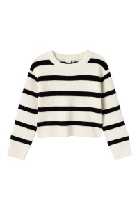 NAME IT KIDS NKFNILLA LS SHORT KNIT jet stream/w. black stripes