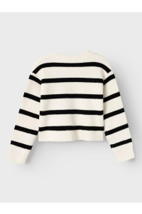 NAME IT KIDS NKFNILLA LS SHORT KNIT jet stream/w. black stripes