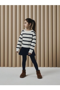 NAME IT KIDS NKFNILLA LS SHORT KNIT jet stream/w. black stripes