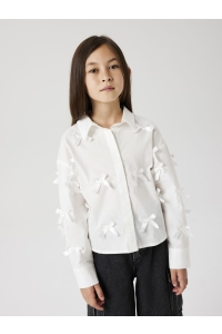 NAME IT KIDS NKFOLARA LS SHORT LOOSE SHIRT bright white/bow