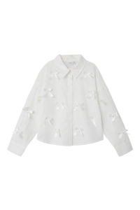 NAME IT KIDS NKFOLARA LS SHORT LOOSE SHIRT bright white/bow