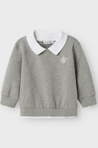NAME IT MINI NMMRON NREG SWEAT BRU grey melange