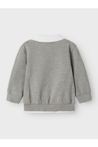 NAME IT MINI NMMRON NREG SWEAT BRU grey melange