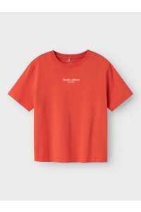 NAME IT KIDS NKMBRODY SS NREG TOP NOOS paprika/w. jet stream print