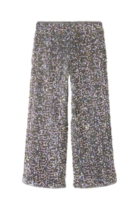 NAME IT KIDS NKFRUNICA WIDE PANT RT granite grey/gold and white