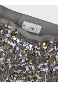 NAME IT KIDS NKFRUNICA WIDE PANT RT granite grey/gold and white