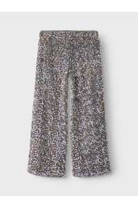 NAME IT KIDS NKFRUNICA WIDE PANT RT granite grey/gold and white