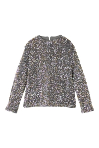 NAME IT KIDS NKFRUNICA LS TOP RT granite grey/gold and white