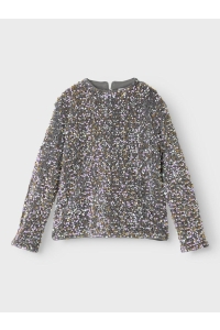 NAME IT KIDS NKFRUNICA LS TOP RT granite grey/gold and white