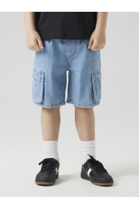 NAME IT KIDS NKMRYAN CARGO DNM L SHORTS 3950-KY light blue denim/stripes