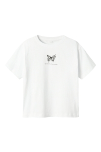 NAME IT KIDS NKFDANE SS NREG TOP BOX bright white/black