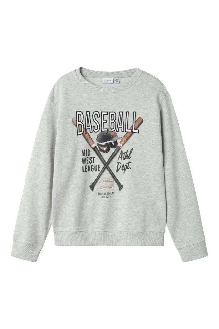 NAME IT KIDS NKMDEMMO LS NREG SWEAT UNB light grey melange